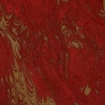 Brick Red & Gold Marbelized Print Italian Paper ~ Tassotti